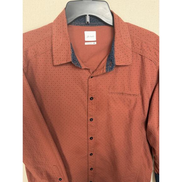 JB Holt Men's Long Sleeve Standard Fit Size XL Brown Navy Blue Flip Cuff - Picture 7 of 14